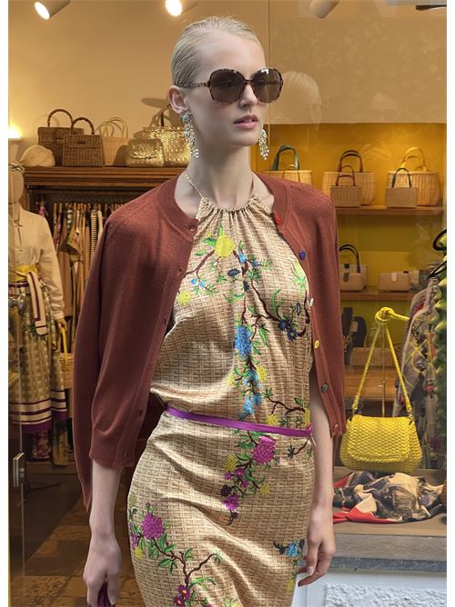 cardigan in lana e cashmere color ruggine Laboratorio Capri | CRDCORTORUGGINE